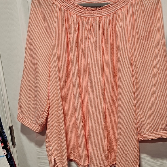 Catherines Tops - Striped Orange Women's Top